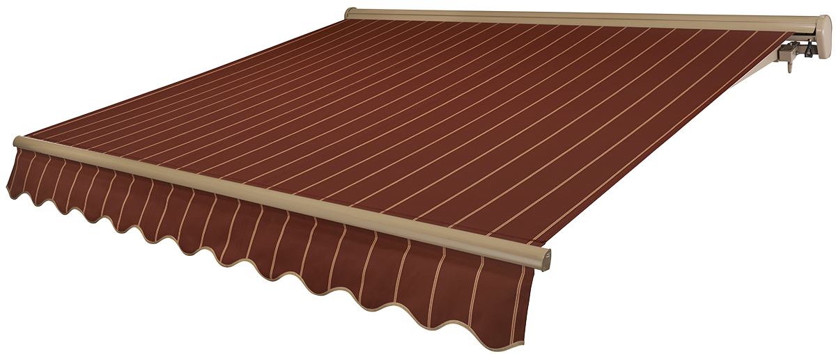 Cafe Burgandy Awning with Beige Frame