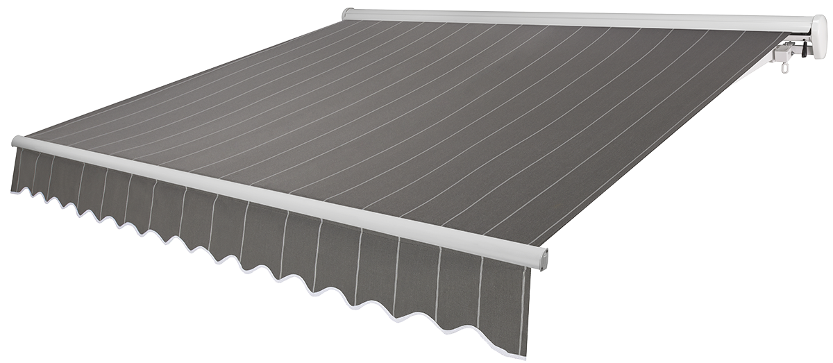 Cafe Grey Awning With White Frame