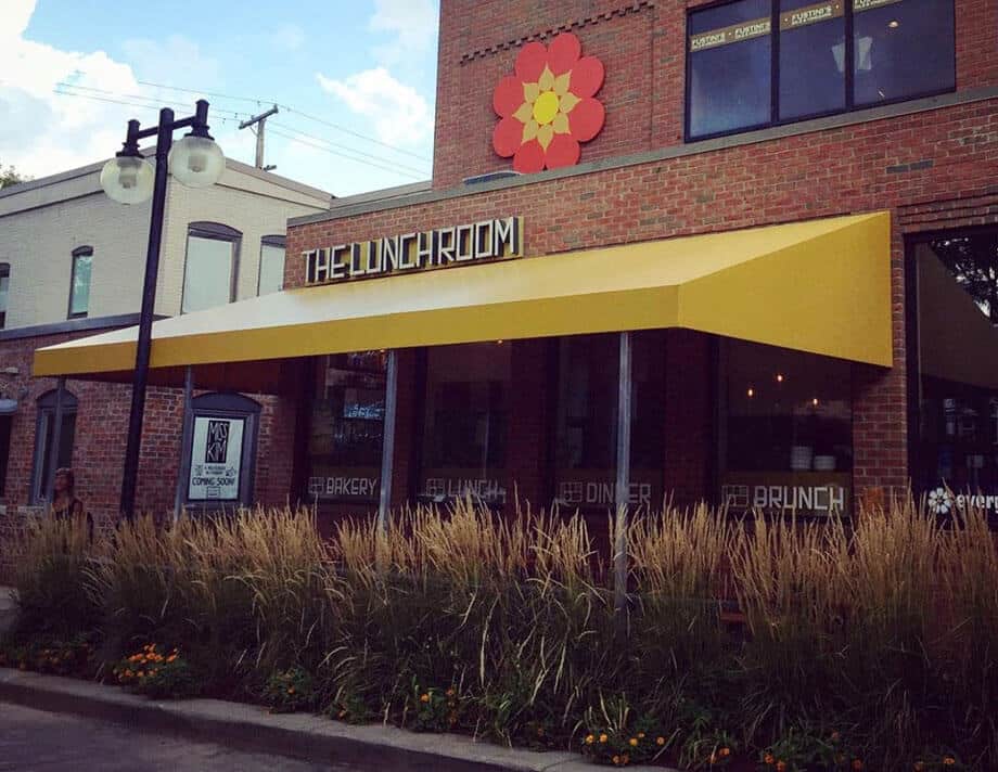 Commercial awning - The Lunchroom restaurant awning - Marygrove Awnings